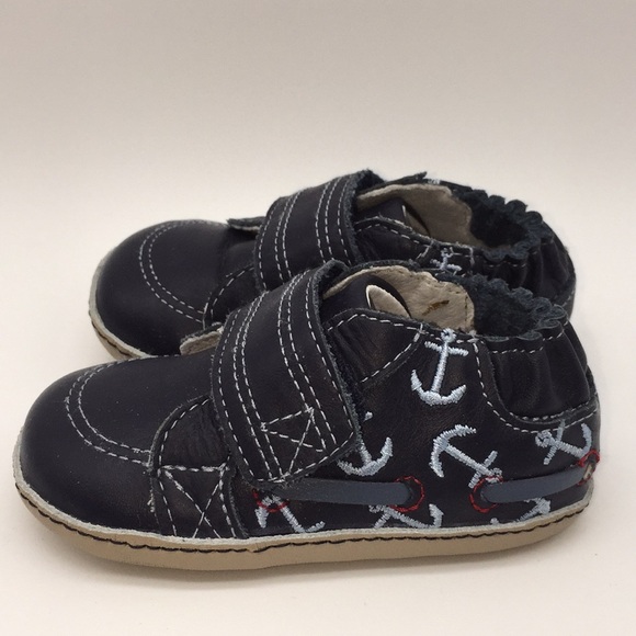 Robeez Infant Boys Nautical Leather Shoes Size 2 - Picture 5 of 11